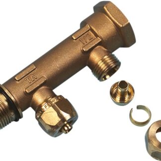Uponor fordelerrør med fast muffe 2 afgreninger 15 mm - 3/4''