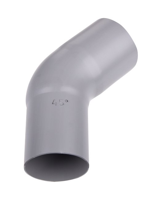 Plastmo bøjning, 75 mm, 45 grader, grå