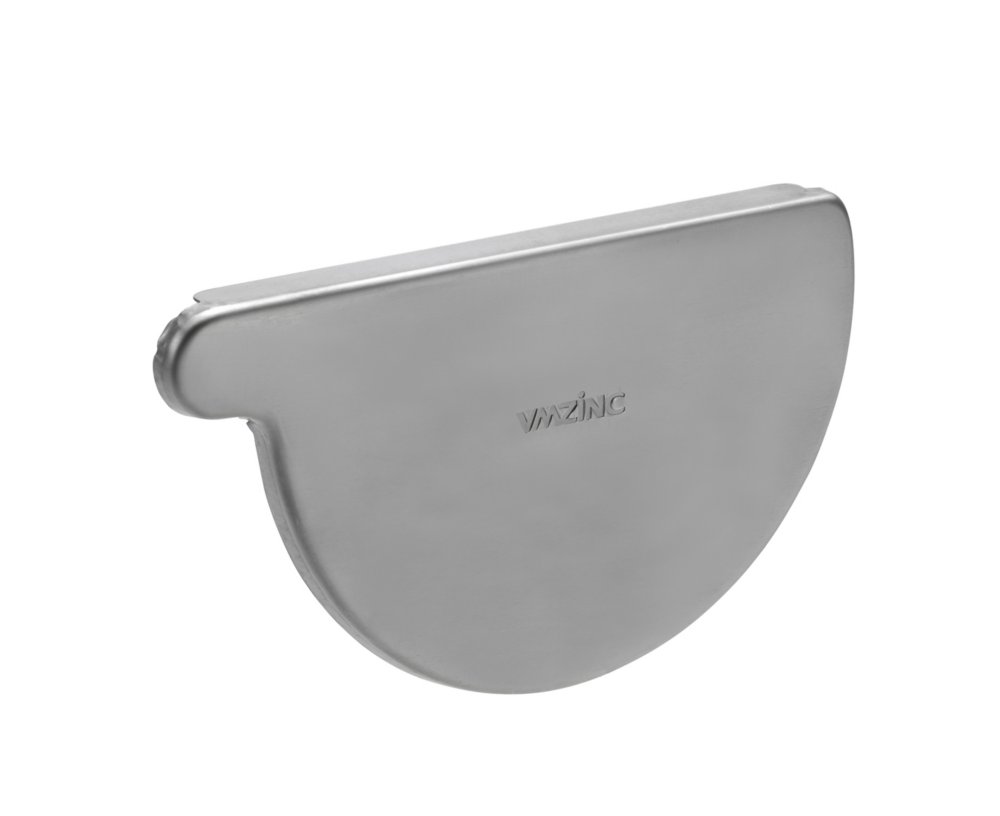 VM Zinc Endebund til højre. 333 mm. 1/2-rund. Valsblank