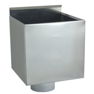 VM Zinc regnvandskasse 76 mm med studs 220x220x220 mm. Valsblank
