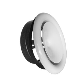 Indblæsningsventil Ø125 mm med ramme, hvid