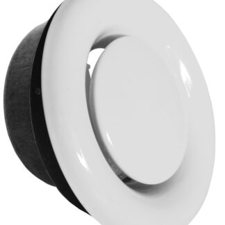 Udsugningsventil Ø125 mm med ramme, hvid