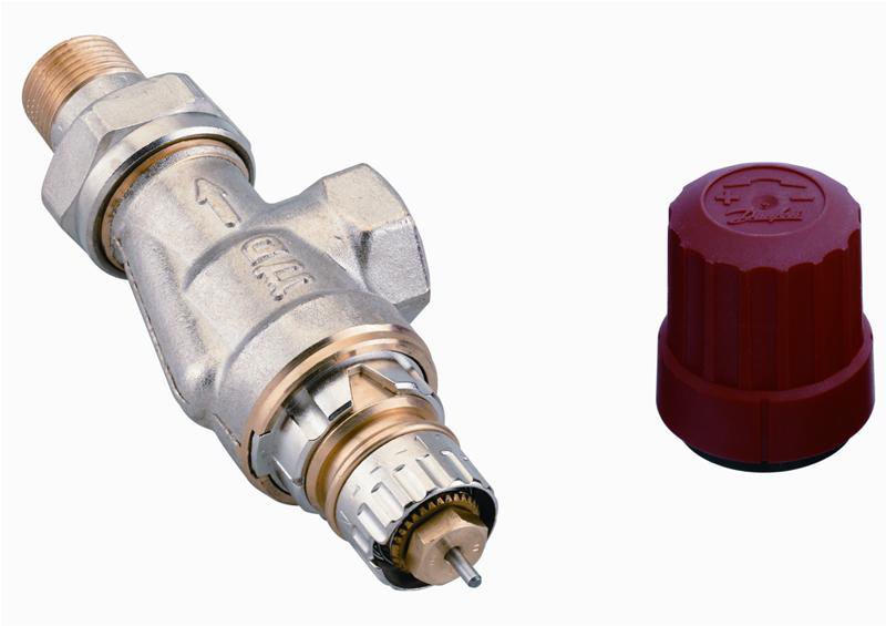 Danfoss RA-N radiatorventil 10uk, 3/8'' omvendt vinkelløb, 013G0151